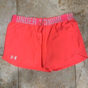 Bright pink neon shorts